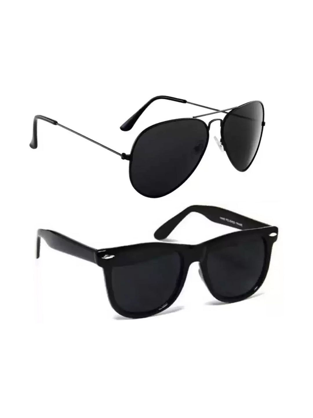 Buy Elligator Sleek Wayfarer And Aviator Sunglasses With Black Lens And Frame Enhanced Uv 0785