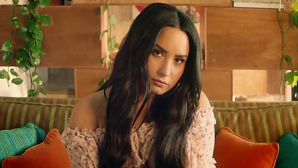 Get Demi Lovato Medium Wavy Center Part Hairstyle In What Is Love