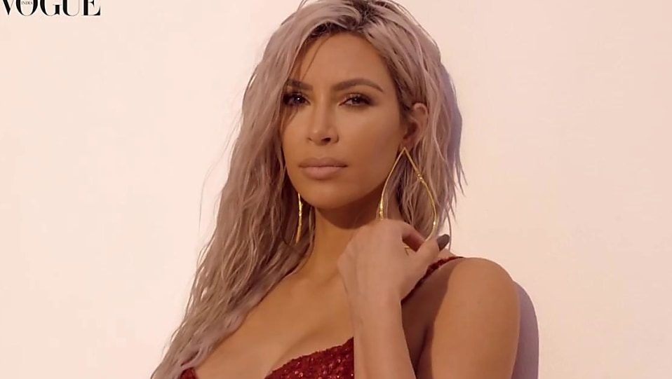 Kim Kardashian Gold Bali Matching With Look From Conde Nast Vogue