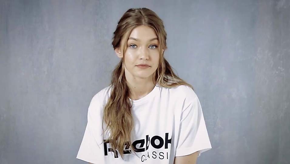 Gigi Hadid Strikes Every Pose Imaginable In Reebok Classics