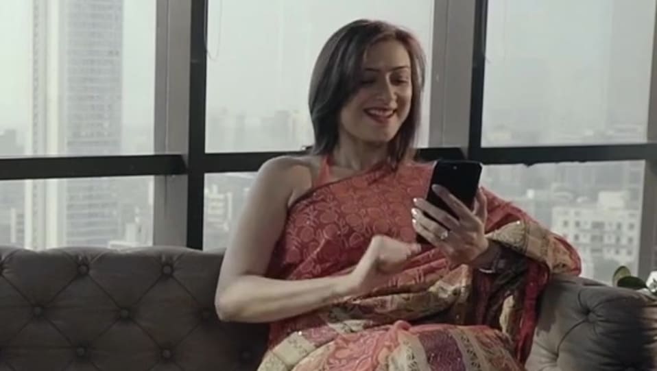 Gauri Pradhan Tejwani Beige Saree Look Indian Wedding Saree Ft