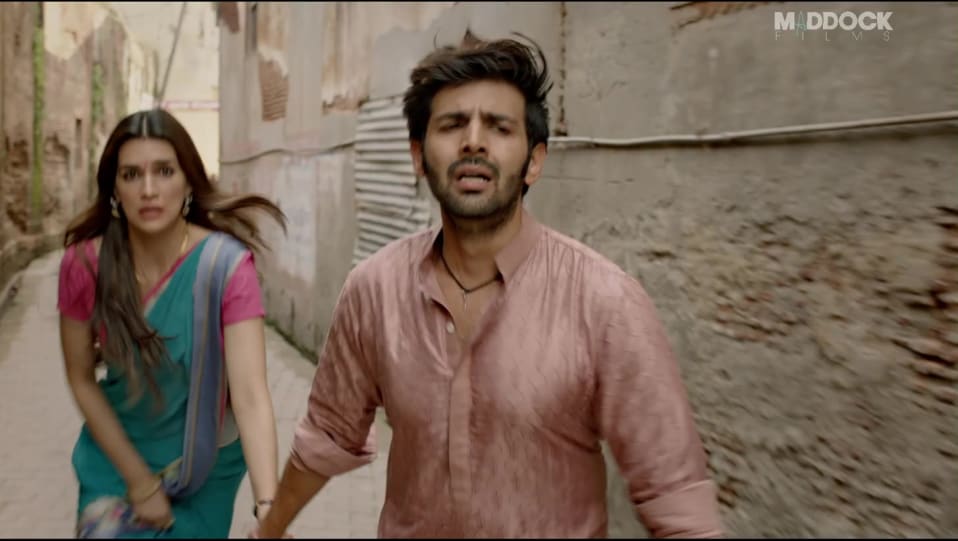 Kriti Sanon Celebrity Style In Official Trailer Luka Chuppi 2019 From Official Trailer Charmboard Murali gopy, jayasurya, joju george and others. saree