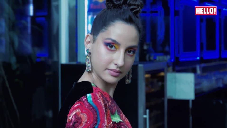 Celebrity Hairstyle of Nora Fatehi from Behind The Scenes, HELLO India,  2019 | Charmboard