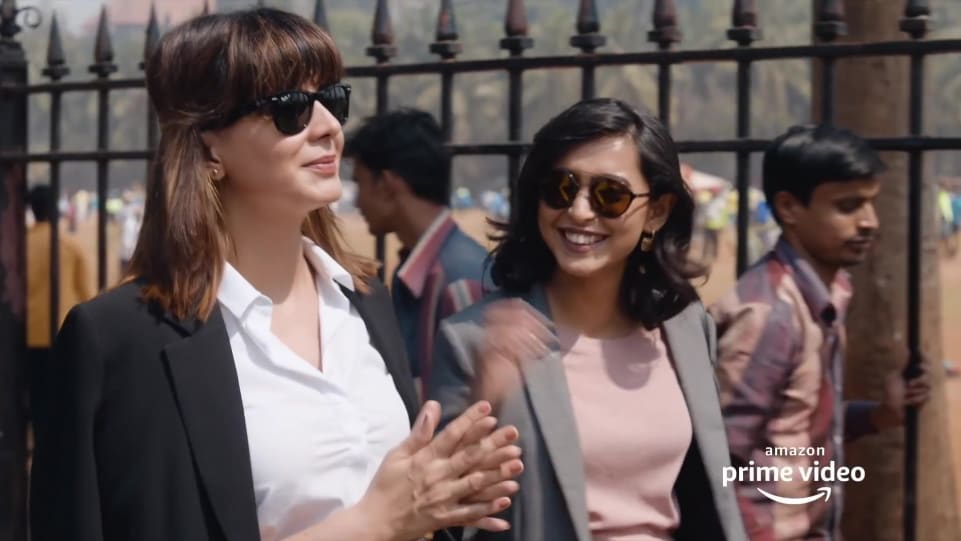 Sayani Gupta In Grey Trouser Outfit Celebrity Clothing Charmboard You can also watch four more shots please! blazer