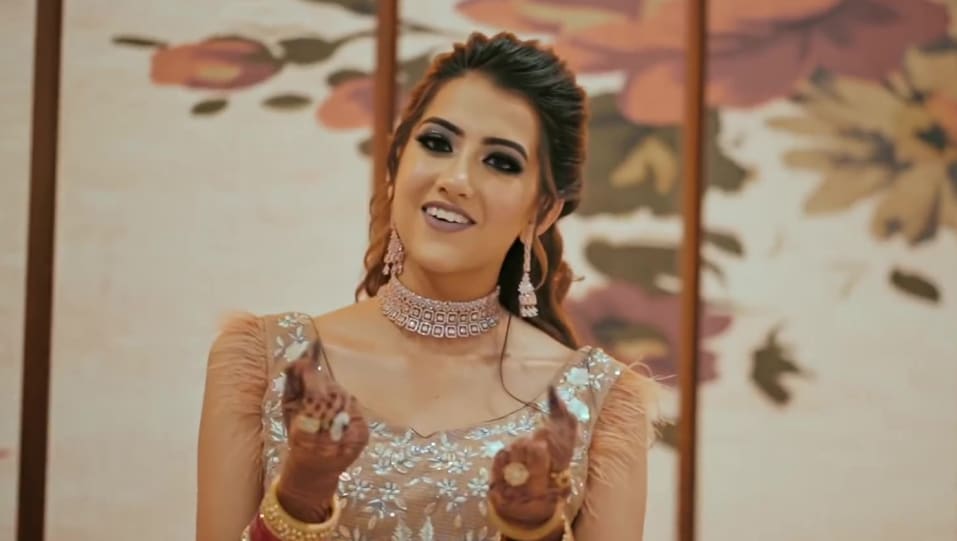 Reet Narula In Beige Lehengacholi Outfit Celebrity Clothing Charmboard Beautiful couple reet narula sam narula simran narula khushi narula amulya new romantic viral video. lehengacholi