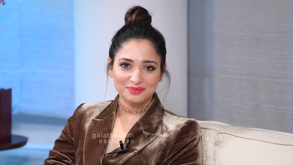 Celebrity Hairstyle of Tamannaah Bhatia from Interview , Galatta Tamil,  2019 | Charmboard