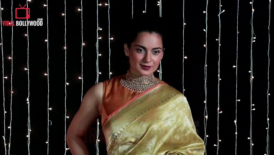 Get Kangana Ranaut Brushed Back Low Bun Hairstyle In Grand