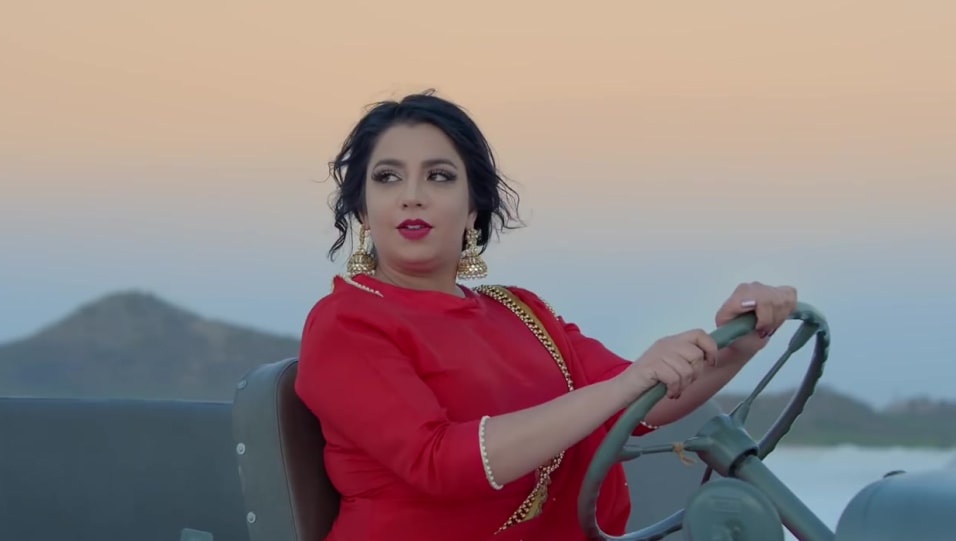 Jasmine Sandlas In Red Salwarsuit Outfit Celebrity Clothing Charmboard