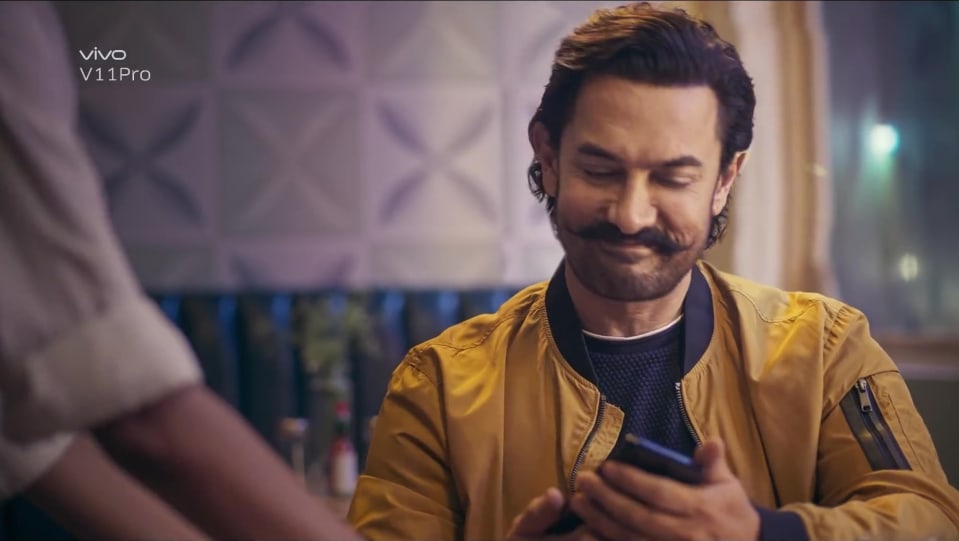 Celebrity Hairstyle of Aamir Khan from VivoV11Pro In\-Display Fingerprint  Scanning Technology, Vivo India, 2018 | Charmboard