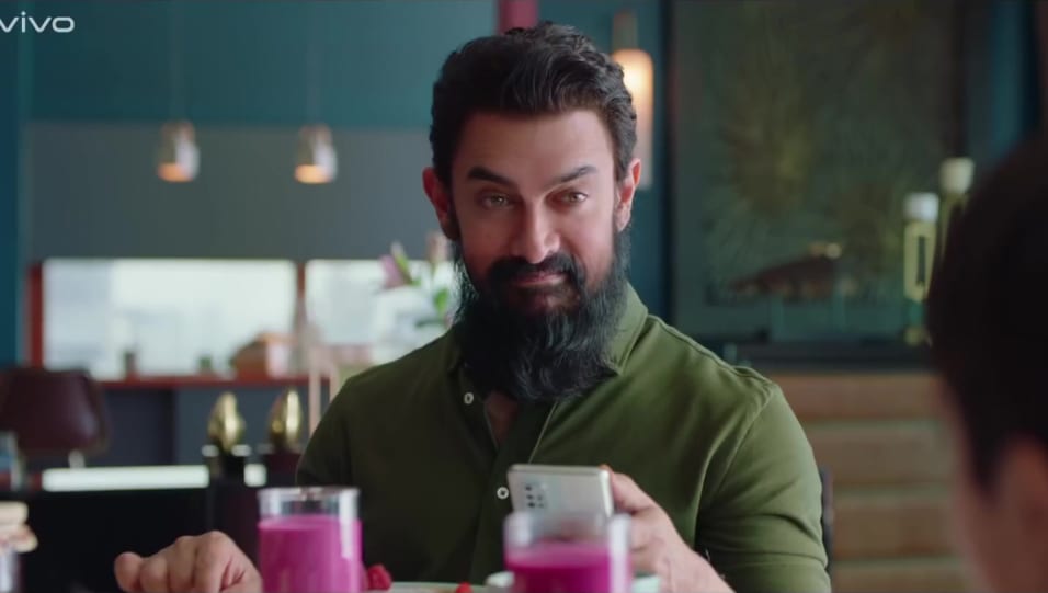 Aamir Khan - Celebrity Style in Commercial , Vivo India, 2019 from  Commercial. | Charmboard