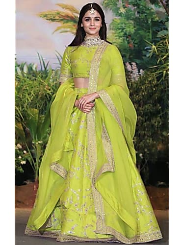 Alia bhatt green lehenga look Clearance