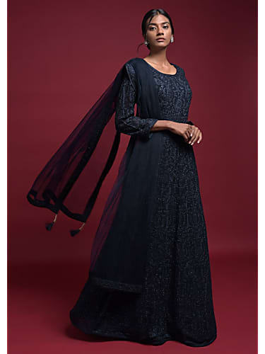 Shraddha Arya In Blue Anarkali Outfit Celebrity Clothing Charmboard Kundali bhagya serial cast off screen masti in tik tok zee rishtey awards. anarkali