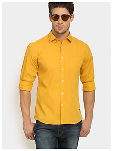 black jeans and yellow shirt