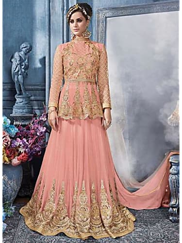 lehenga with long kurti design