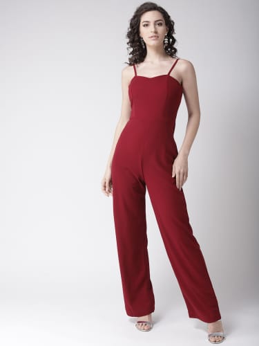 maroon jumpsuit outfit