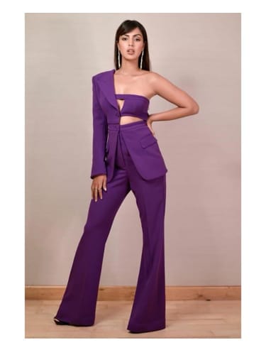 purple jumpsuit outfit