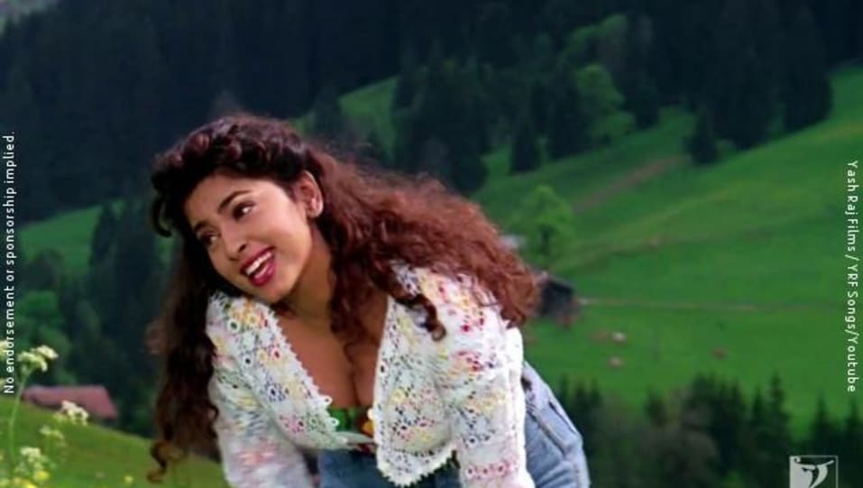 Juhi Chawla Celebrity Style In Likha Hai Yeh Darr 1993 From Likha Hai Yeh Charmboard Hum hain rahi pyar ke (1993) song: tops
