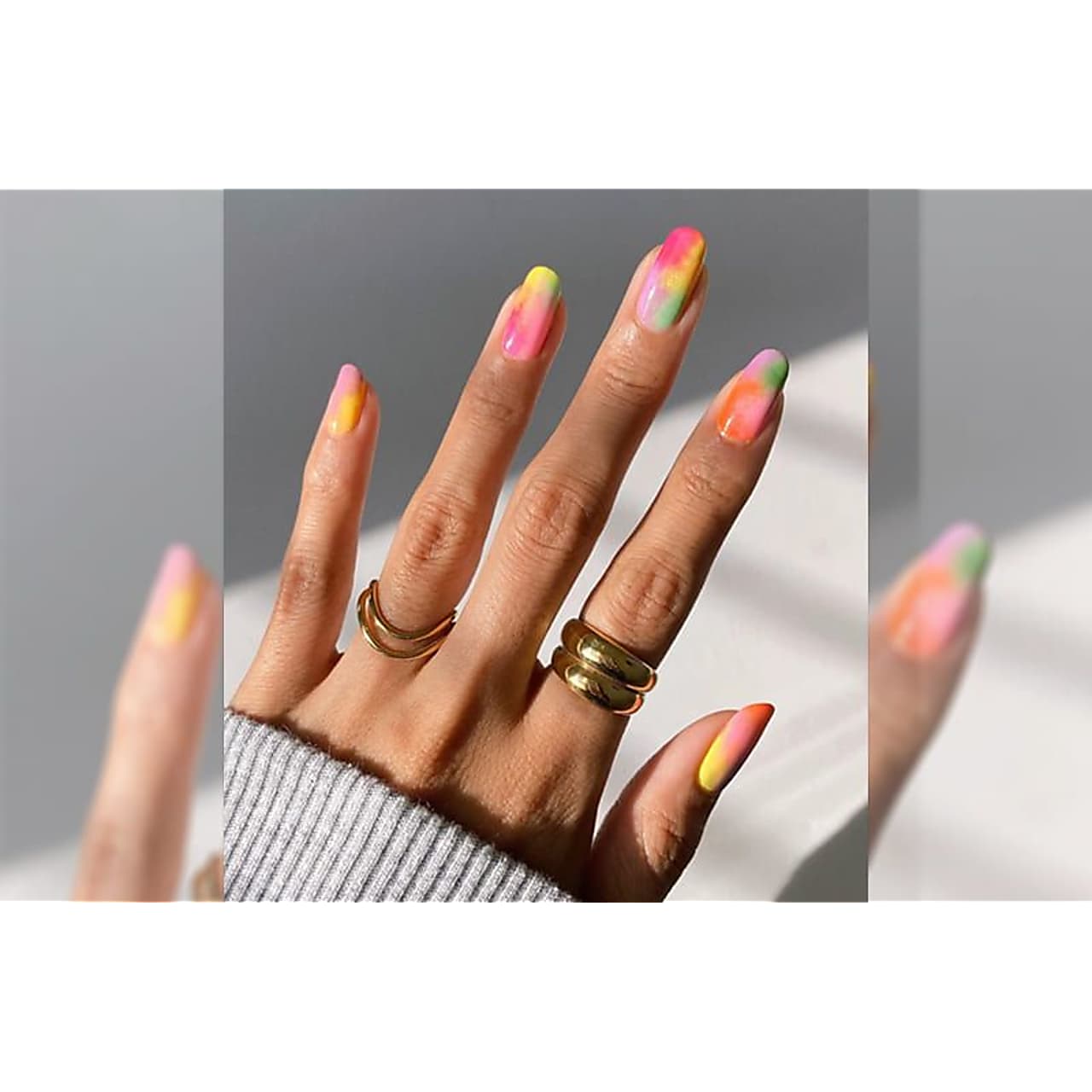 Rainbow Tie Dye Nail Is The New Obsession