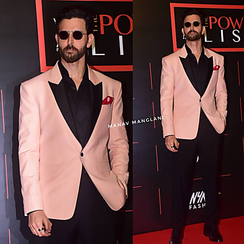 pink blazer black shirt