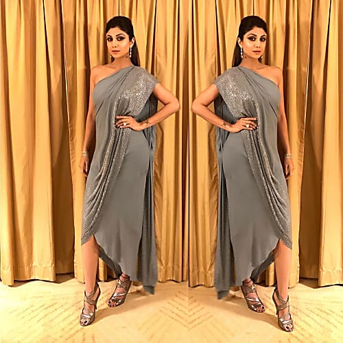 Shilpa Shetty Is The True Saree Gown Goddess For The Desi Millennials Celebrity judge shilpa shetty is clicked here on the sets of the dance reality show 'nach baliye'.